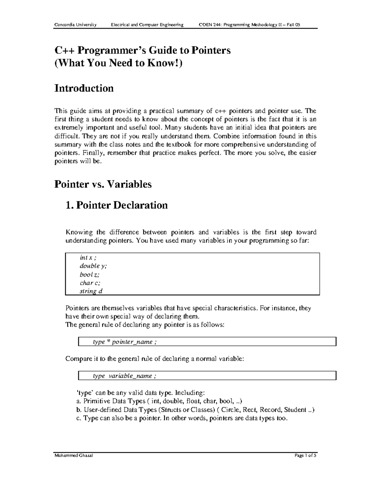 Pointers - Chep - C++ Programmer’s Guide to Pointers (What You Need to ...