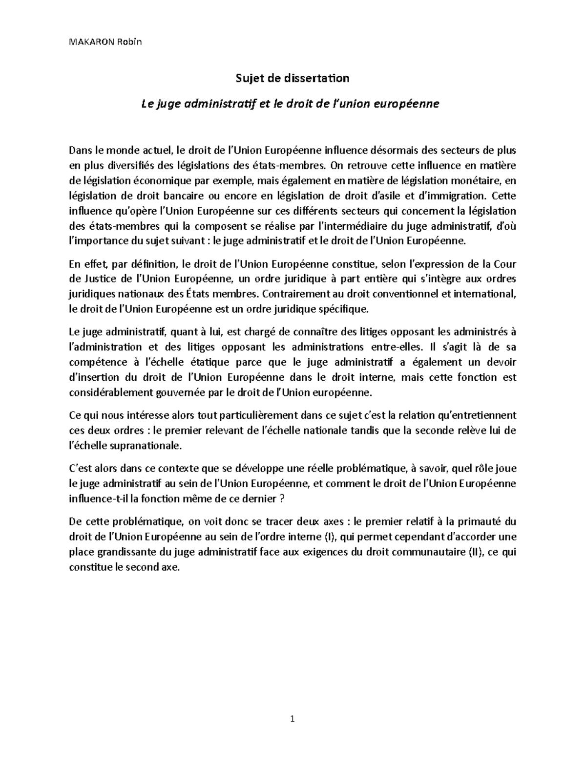 exemple de dissertation droit international public