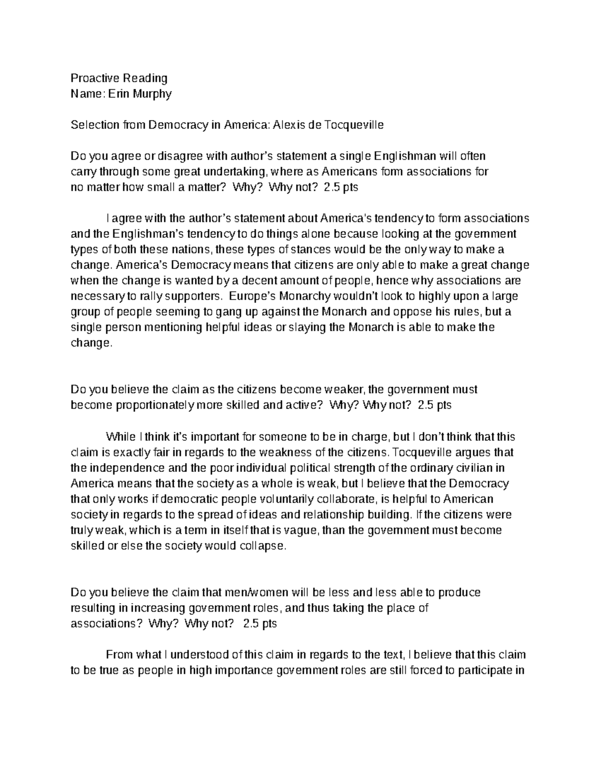 Proactive Reading-Selection from Democracy in America - Google Docs ...