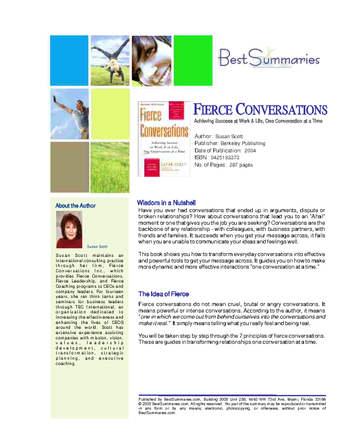 (summary of) Fierce Conversations Achieving Success at Work and in Life ...