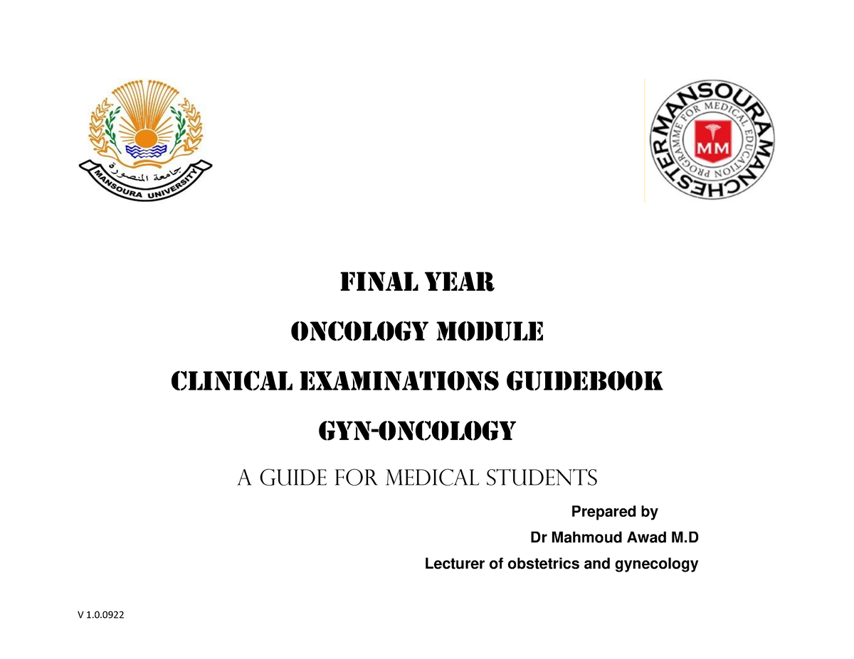 Clinical Examination Guidebook (gyn Oncology )v1.0.0922 - V 1. FINAL ...