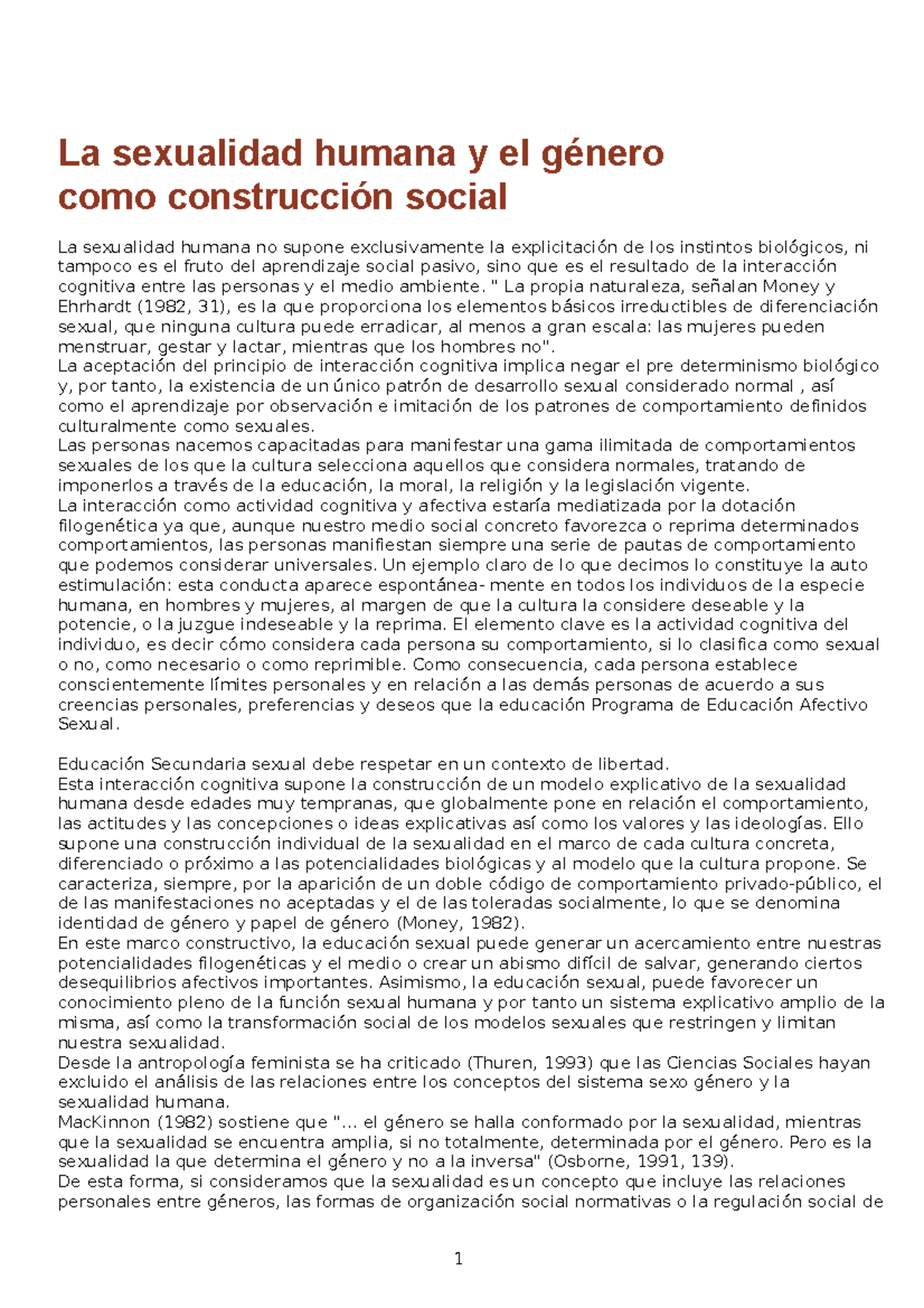 M1 L2 Sexualidad Educacion Sexual Y Genero La Sexualidad Humana Y