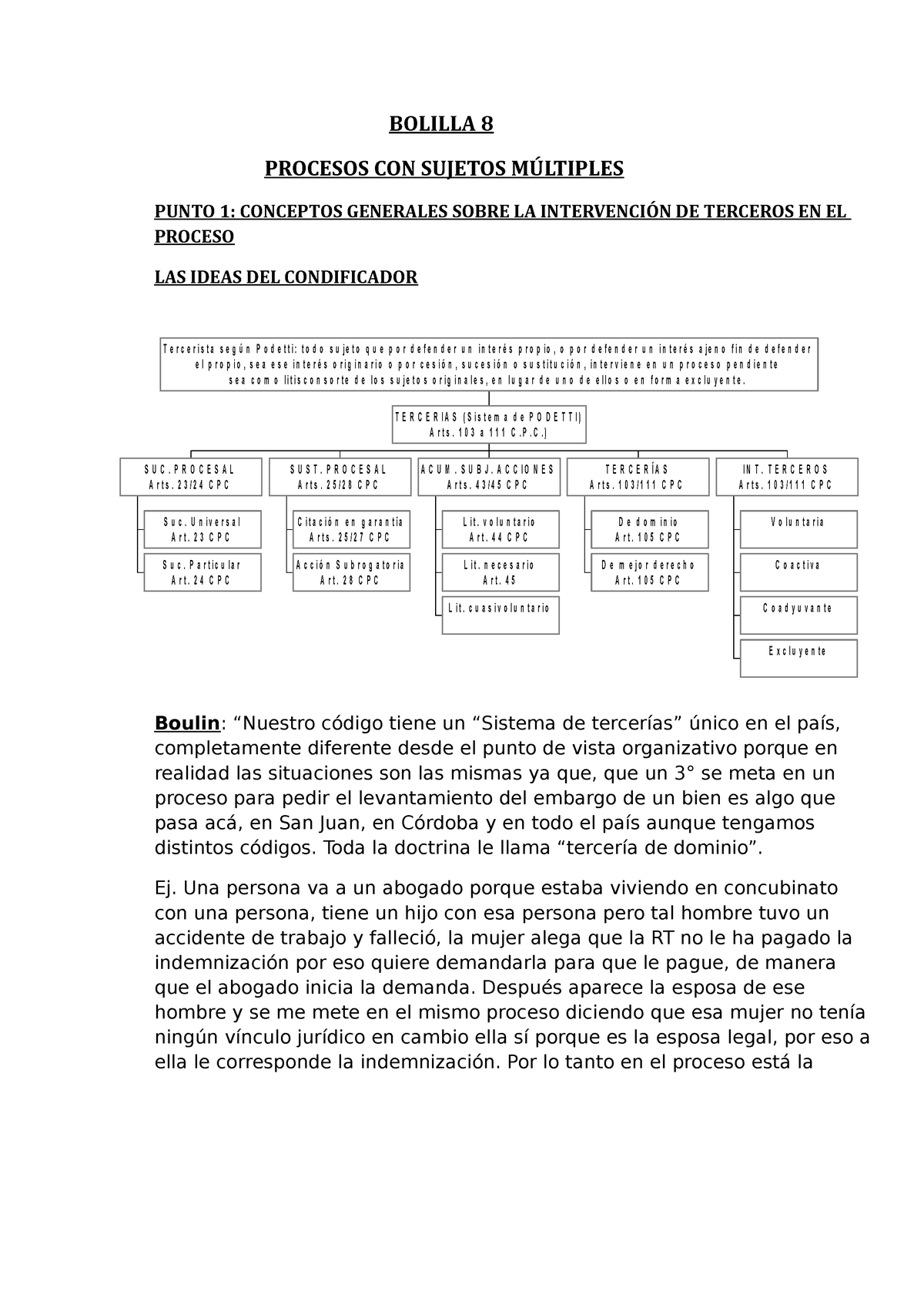 Bolilla 8 Resumen Procesal Civil Bolilla 8 Procesos Con Sujetos Punto 1 Conceptos Generales 5578