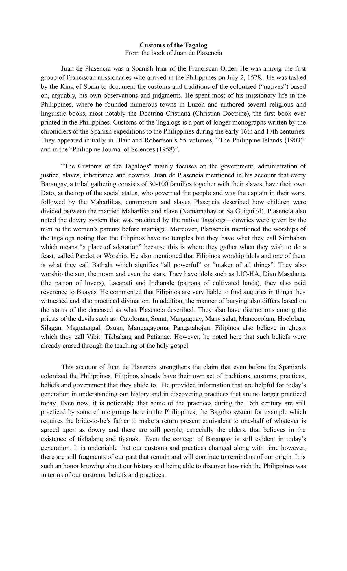 reflection paper essay tagalog