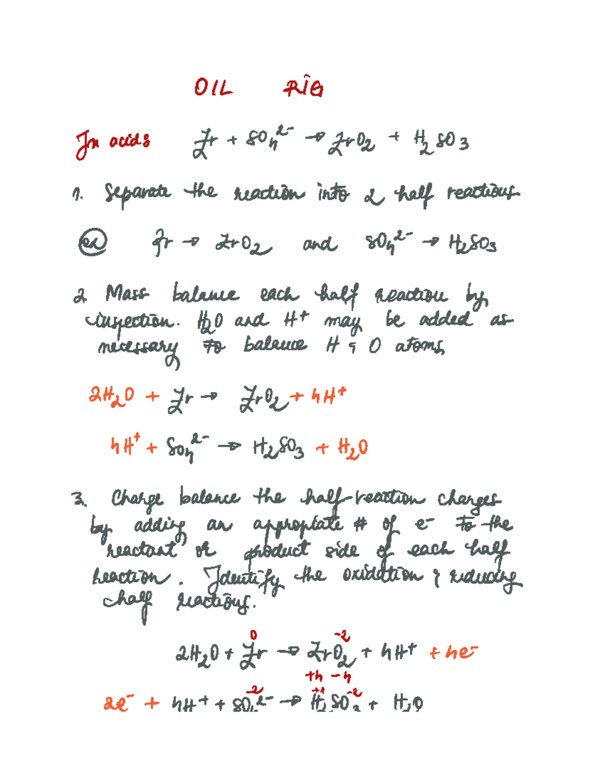 Redox steps - Lecture notes Electrochemisty - RIG OIL fr Jn acid8 ...