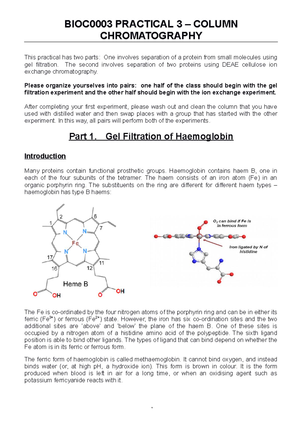 Practical 4 column chromatography 2 - CHROMATOGRAPHY This practical has ...