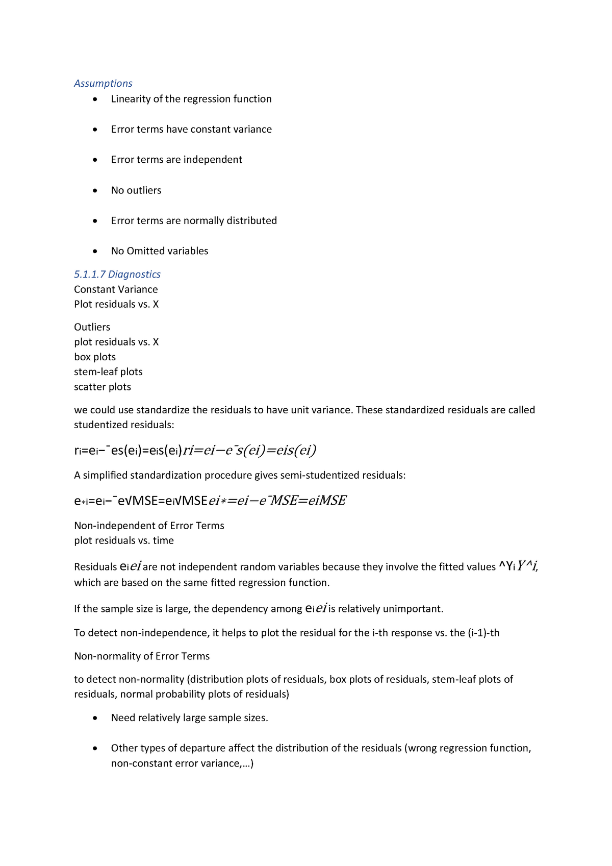 Simple Linear Regression - Assumptions - Linearity of the regression ...