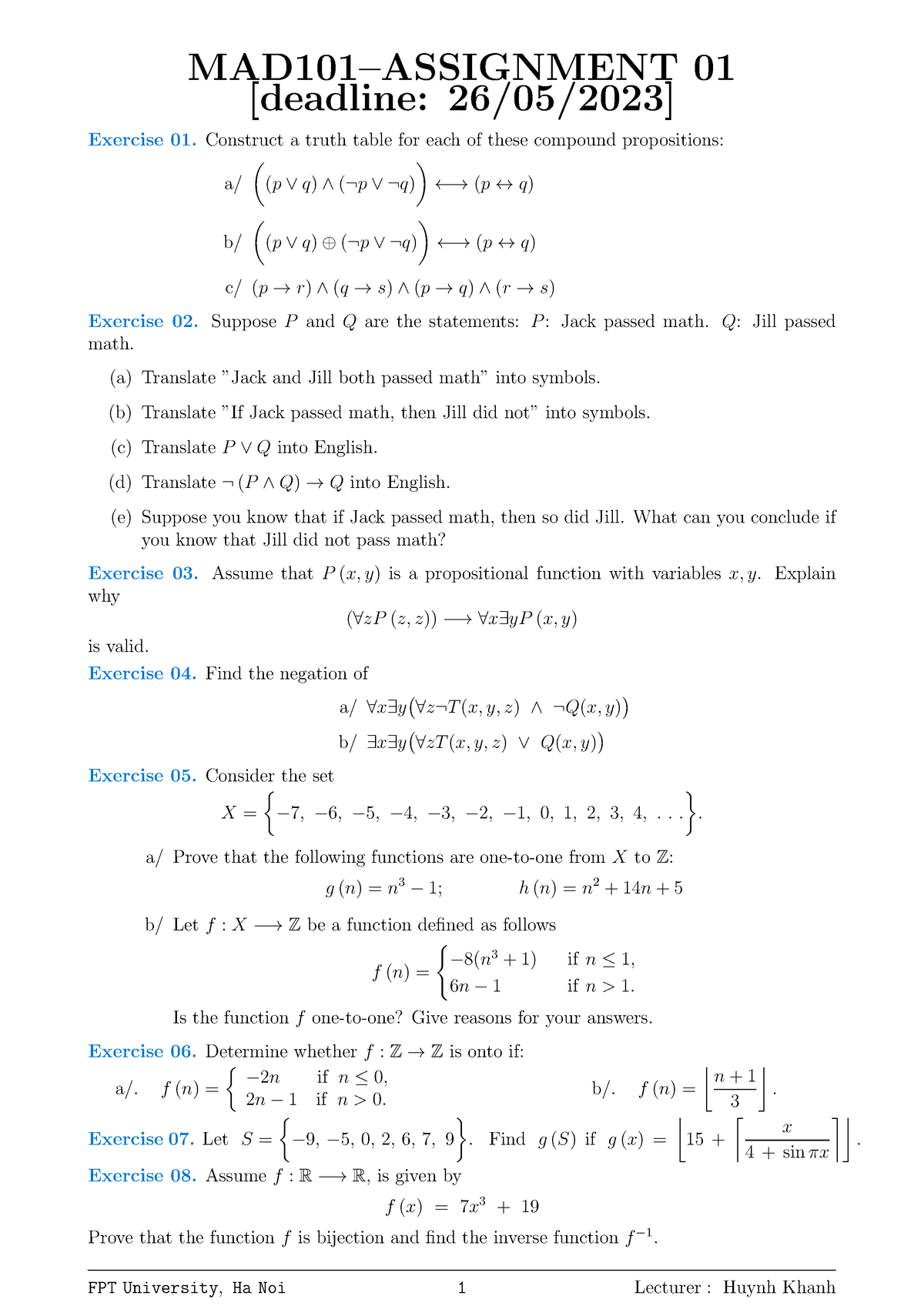 math 101 assignment solution 2023