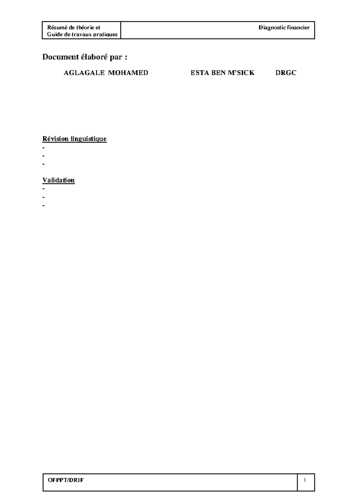TSGE-DIAGNOSTIC_FINANCIER_TER_TSGE.pdf - Guide de travaux pratiques ...
