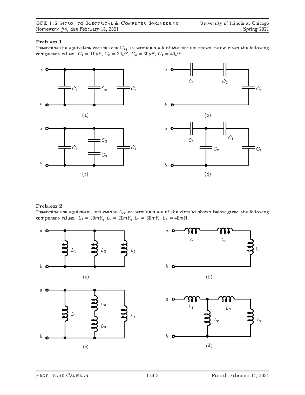 Homework4 into to circuit analysis ECE 115 - ECE 115 Intro. to ...