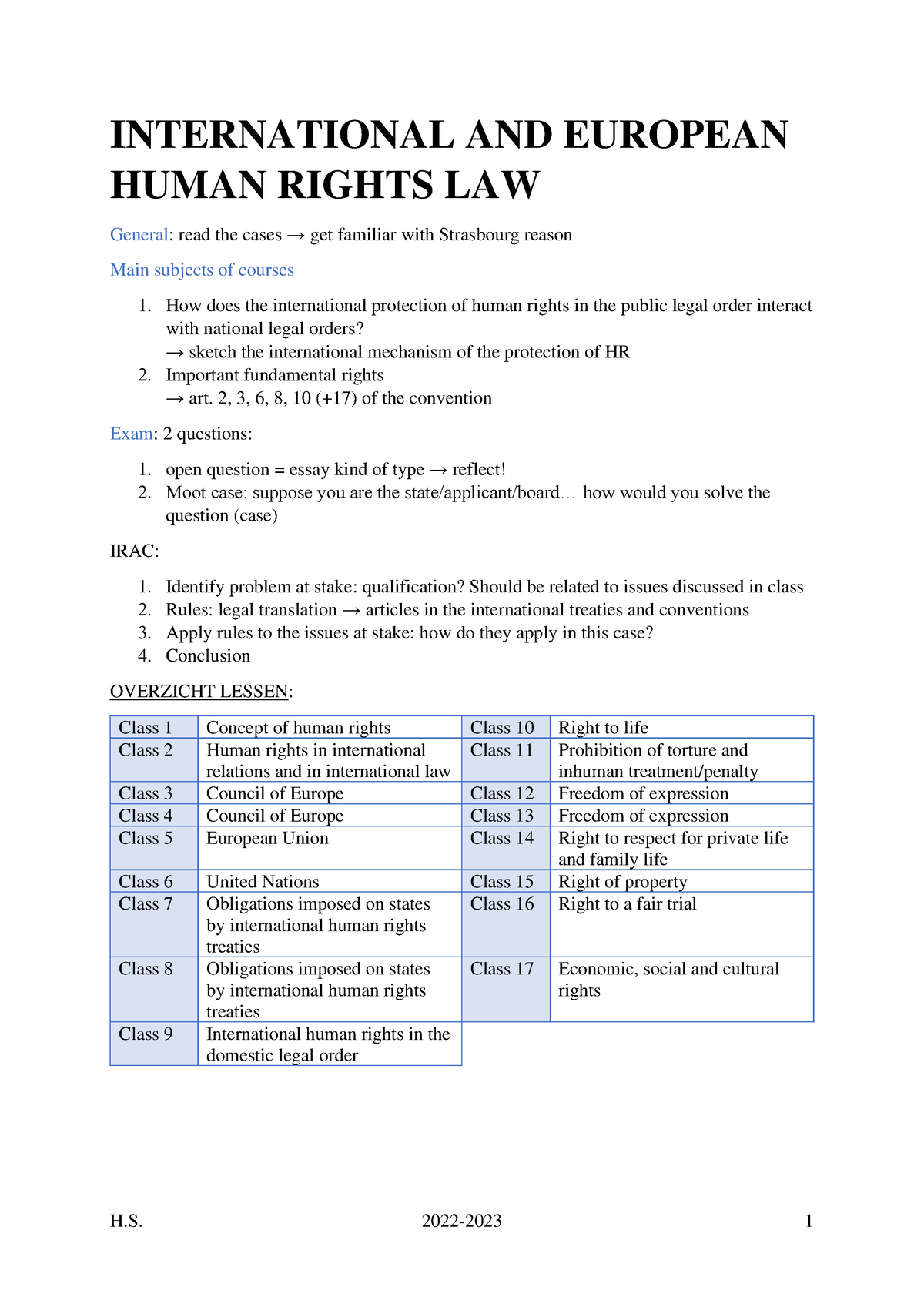 International And Human Rights Law - INTERNATIONAL AND EUROPEAN HUMAN ...