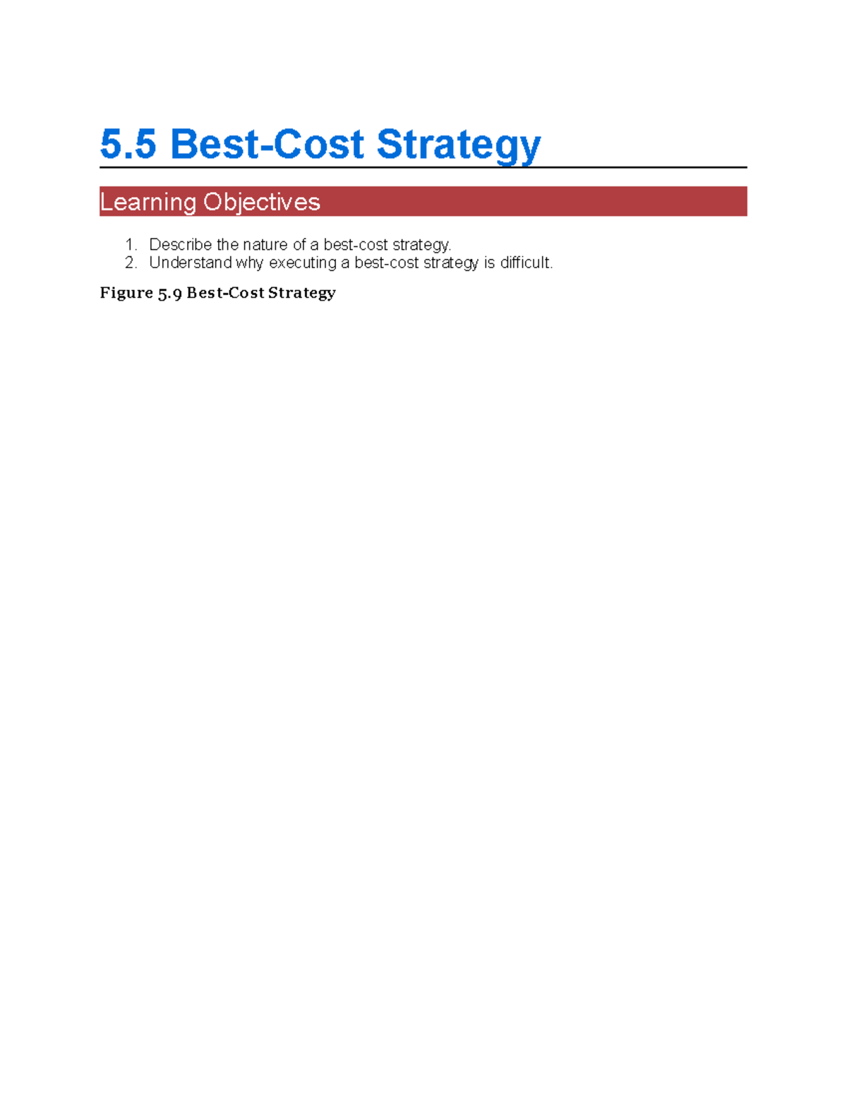 CH5.5 BestCost Strategy 5 BestCost Strategy Learning Objectives
