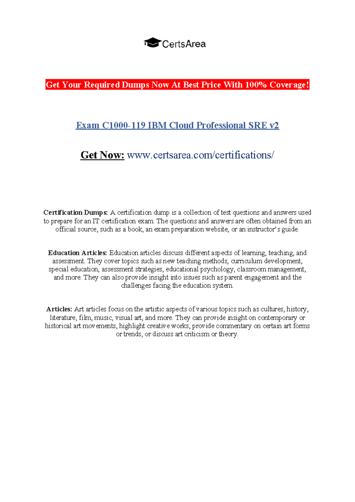 Exam C1000-119 IBM Cloud Professional SRE v2 - Get Your Required Dumps ...