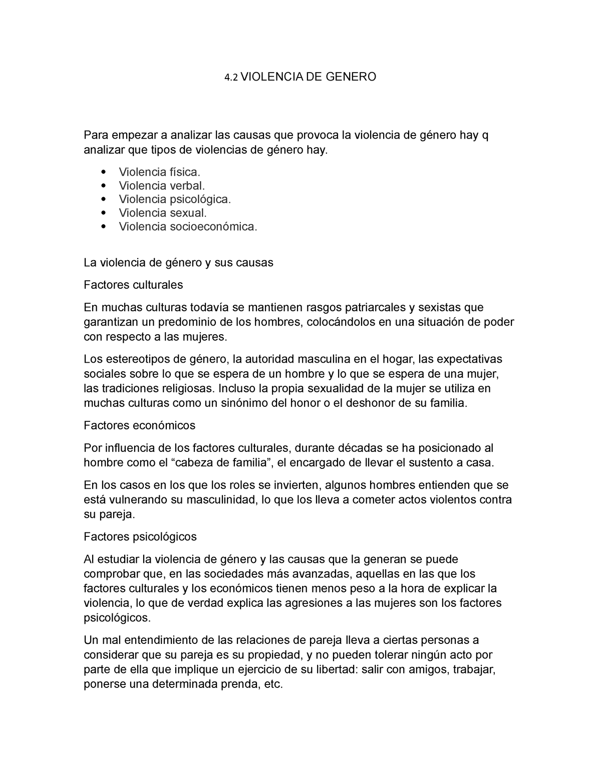 Violencia De Genero Violencia De Genero Para Empezar A Analizar Las