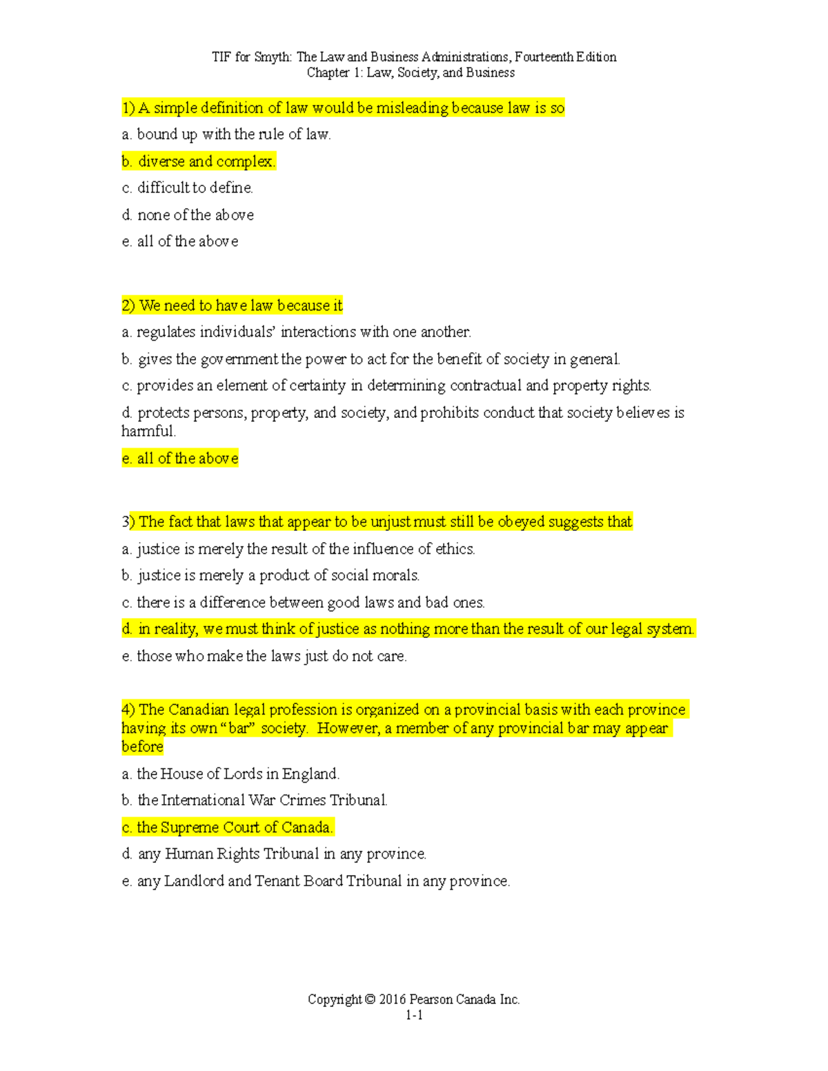 Smyth 14e Tif C01 Tbs 75 397 Business Law U Of W Studocu - 