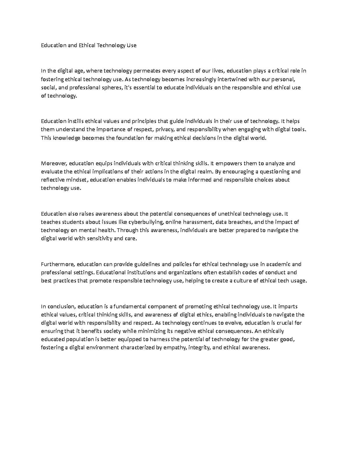 ETHICAL USE OF TECHNOLOGY IN EDUCATION visual data 8