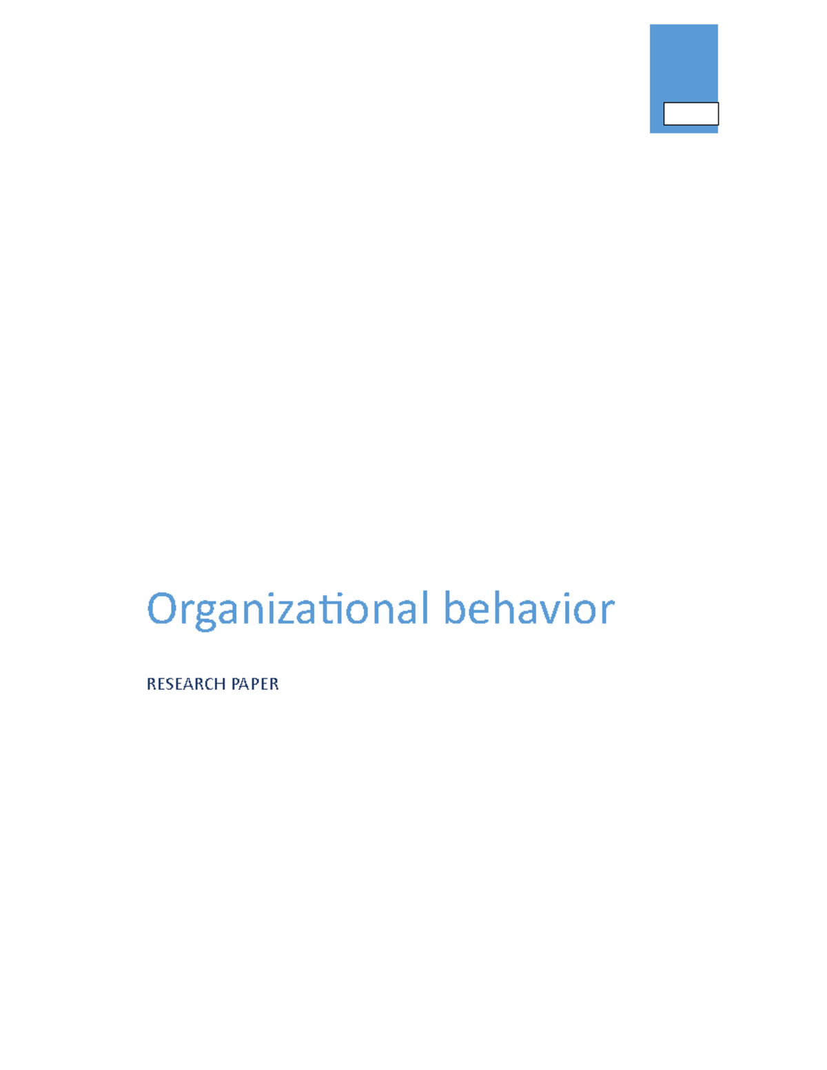 article review assignment on organizational behavior