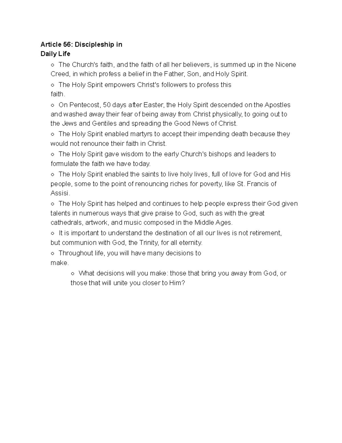 Article 56 - These are my notes. My notes are based of off my professor ...