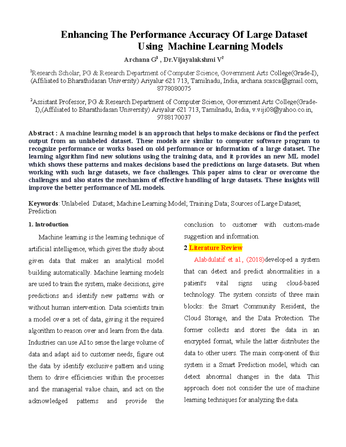 ML Model Paper - very use full notes - Enhancing The Performance ...