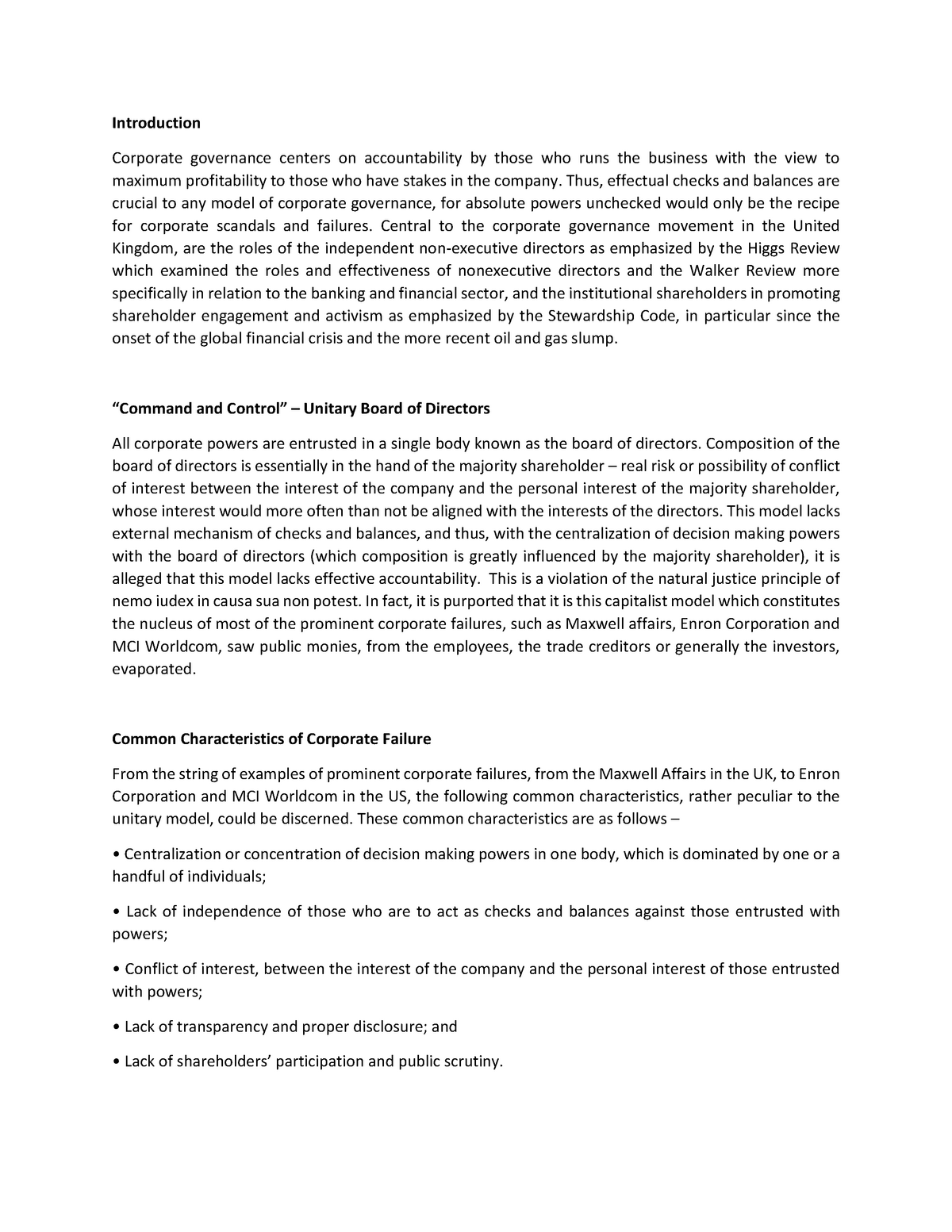 corporate governance dissertation topics pdf