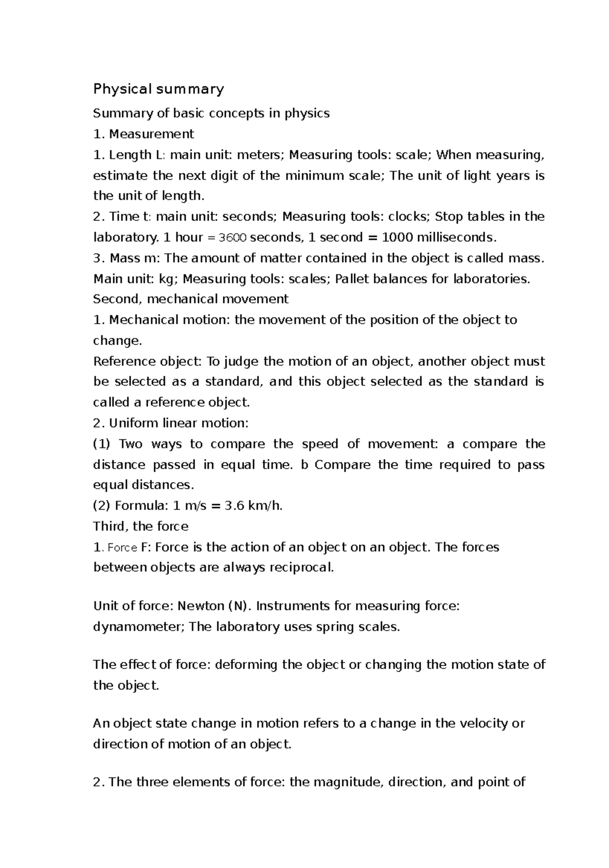 summary-of-basic-concepts-in-physics-physical-summary-summary-of