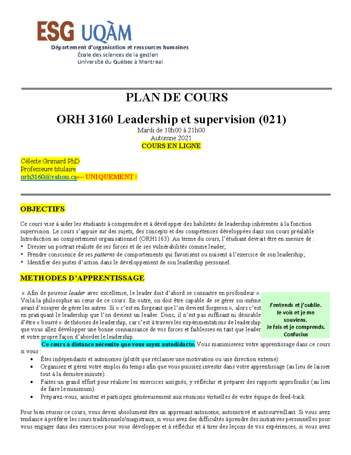 SYL-ORH3160-21-Automne 2021-Celeste Grimard - PLAN DE COURS ORH 3160 ...