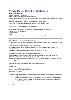 Samenvatting Alle Hoorcolleges - Hoorcollege 1 – Organogrammen B. Is ...