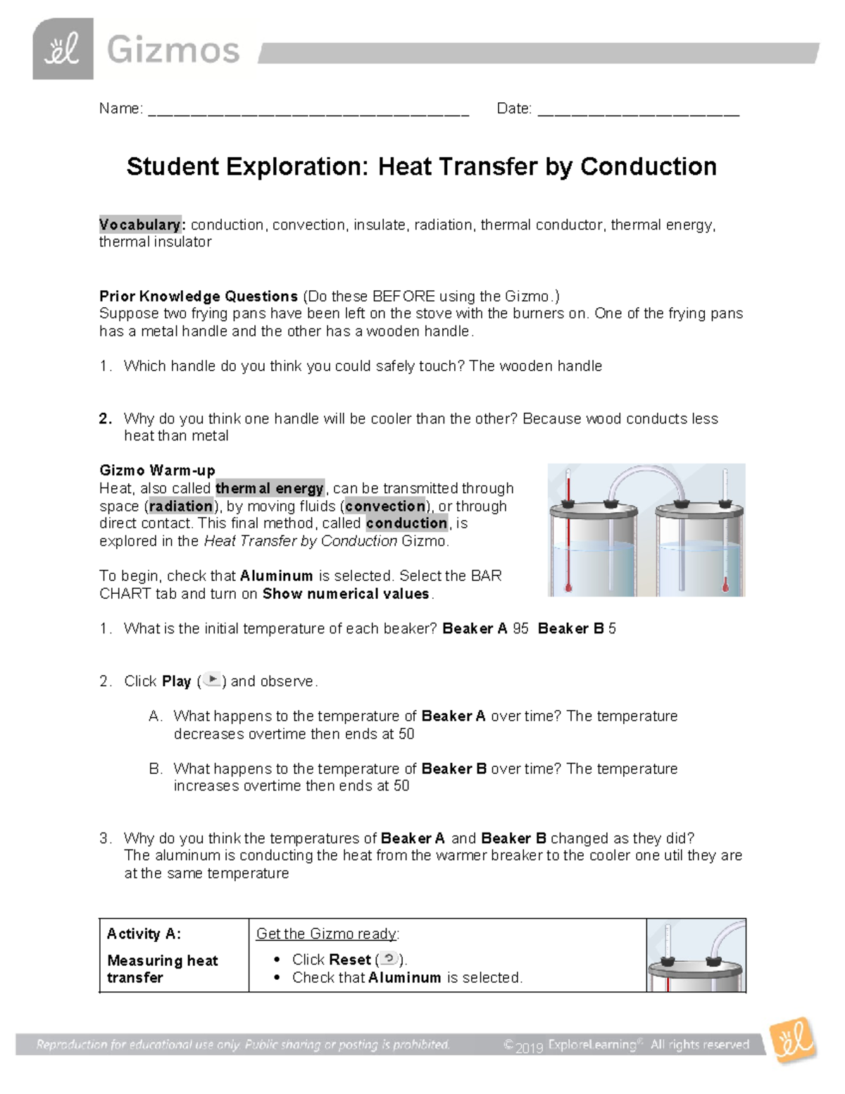 Heat Transfer Conduction SE - Name ...