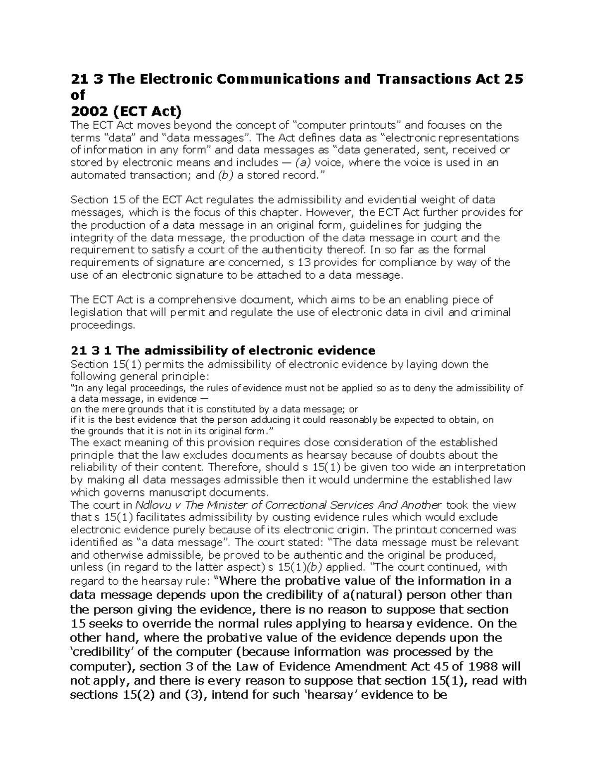 Relevent PART OF Electronic Communication ACT 21 3 The Electronic