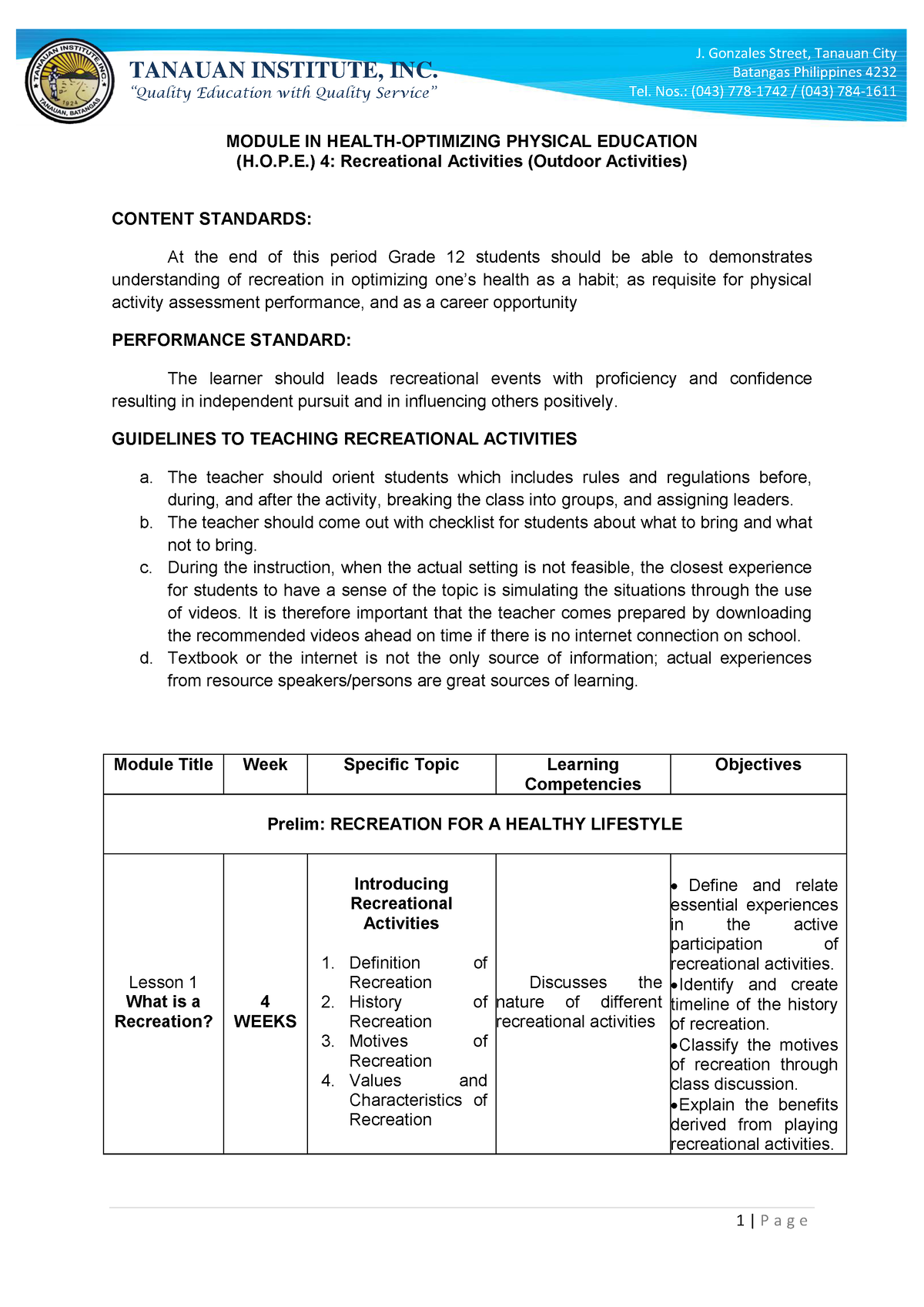 research title about physical education in the philippines