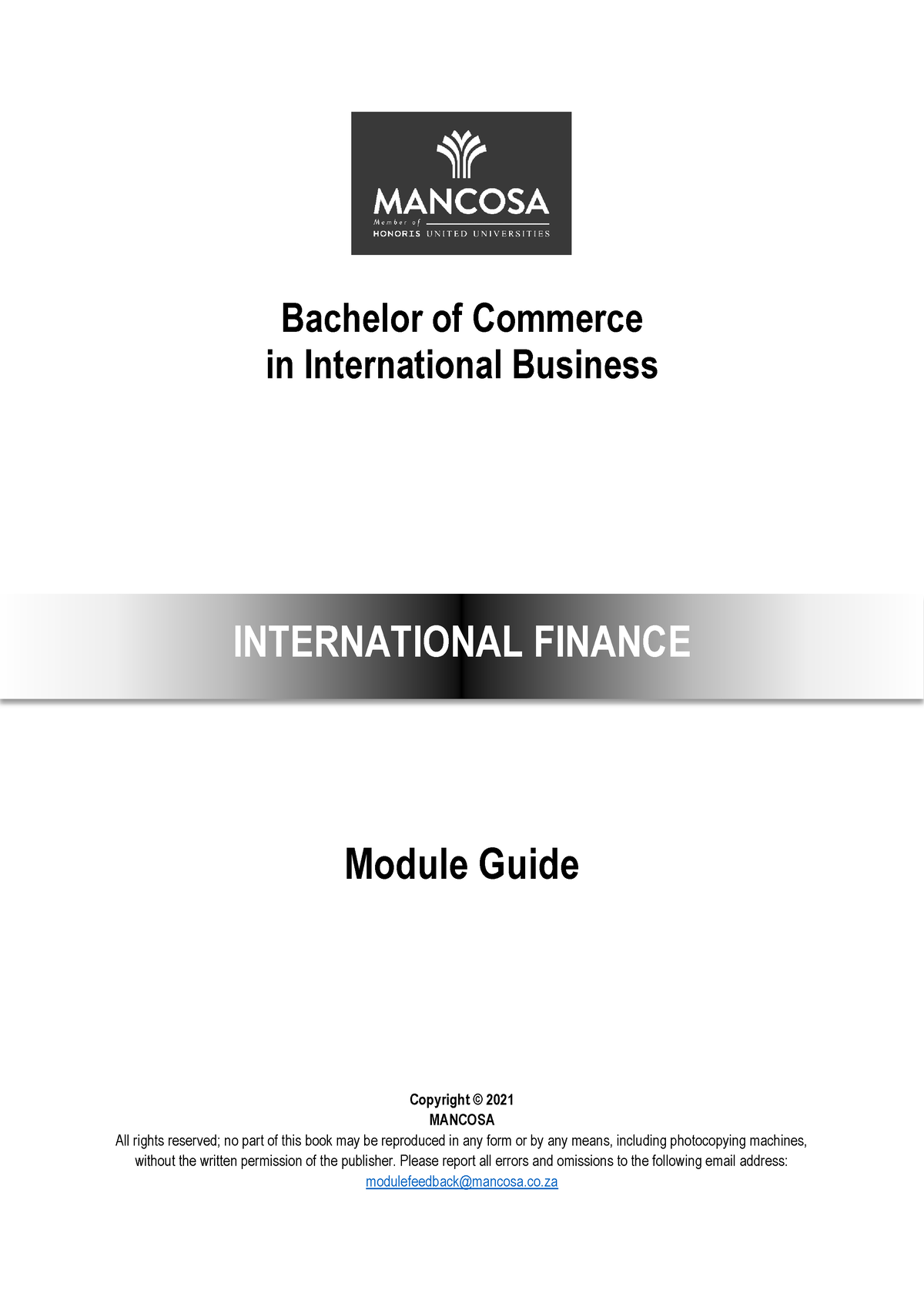 BCOM IB - International Finance - Bachelor Of Commerce In International ...