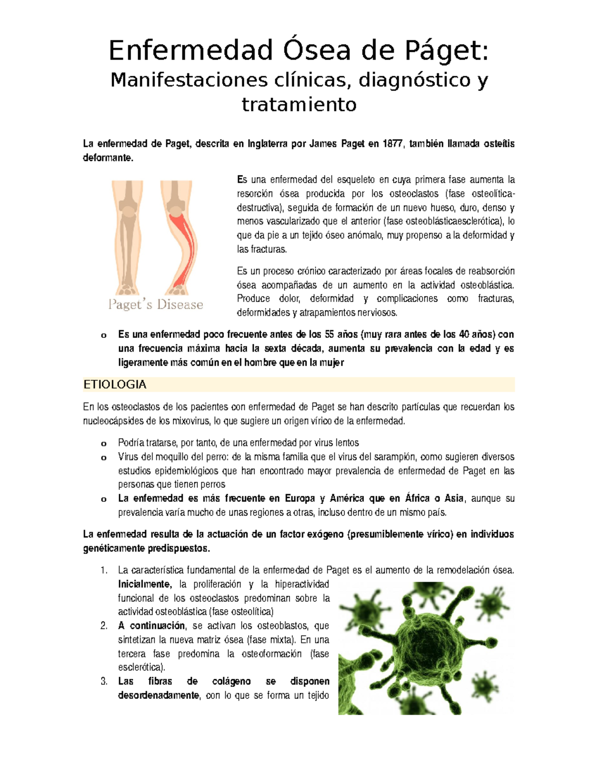 ENFERMEDAD DE PAGET - Enfermedad Ósea de Páget: Manifestaciones ...
