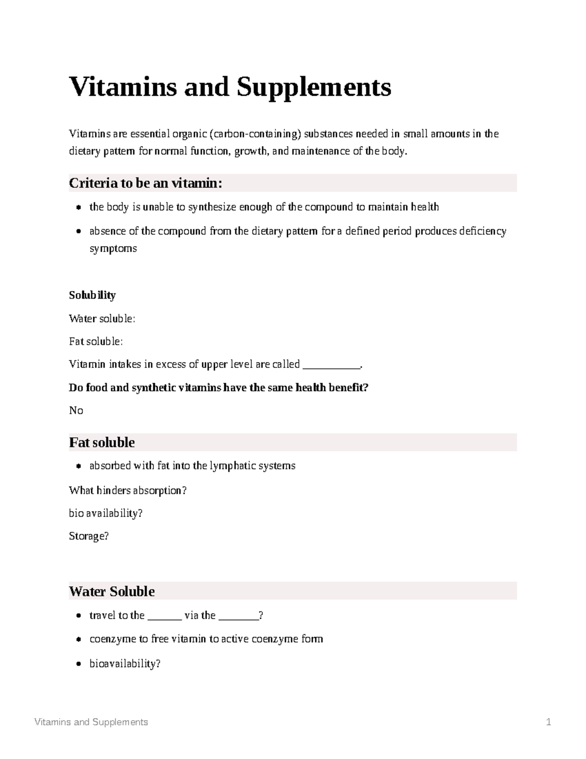 vitamins essay