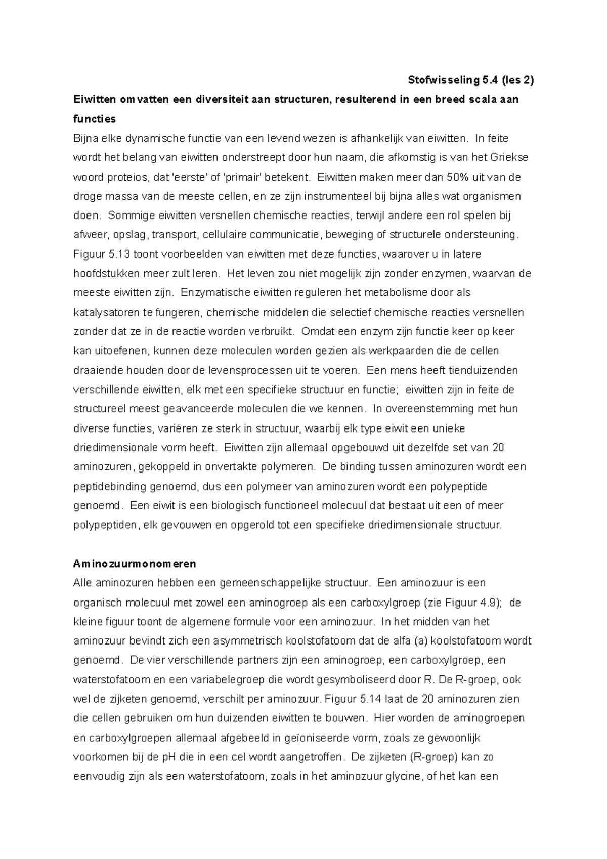 5.4 stofwisseling samenvatting hoofdstuk 5.4 geheel vertaalt van