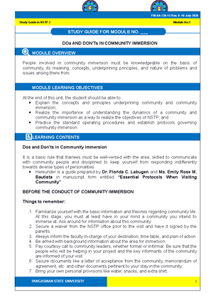 Guidelines-NSTP 2(Project Proposal) - MANAGEMENT OF NSTP COMMUNITY ...