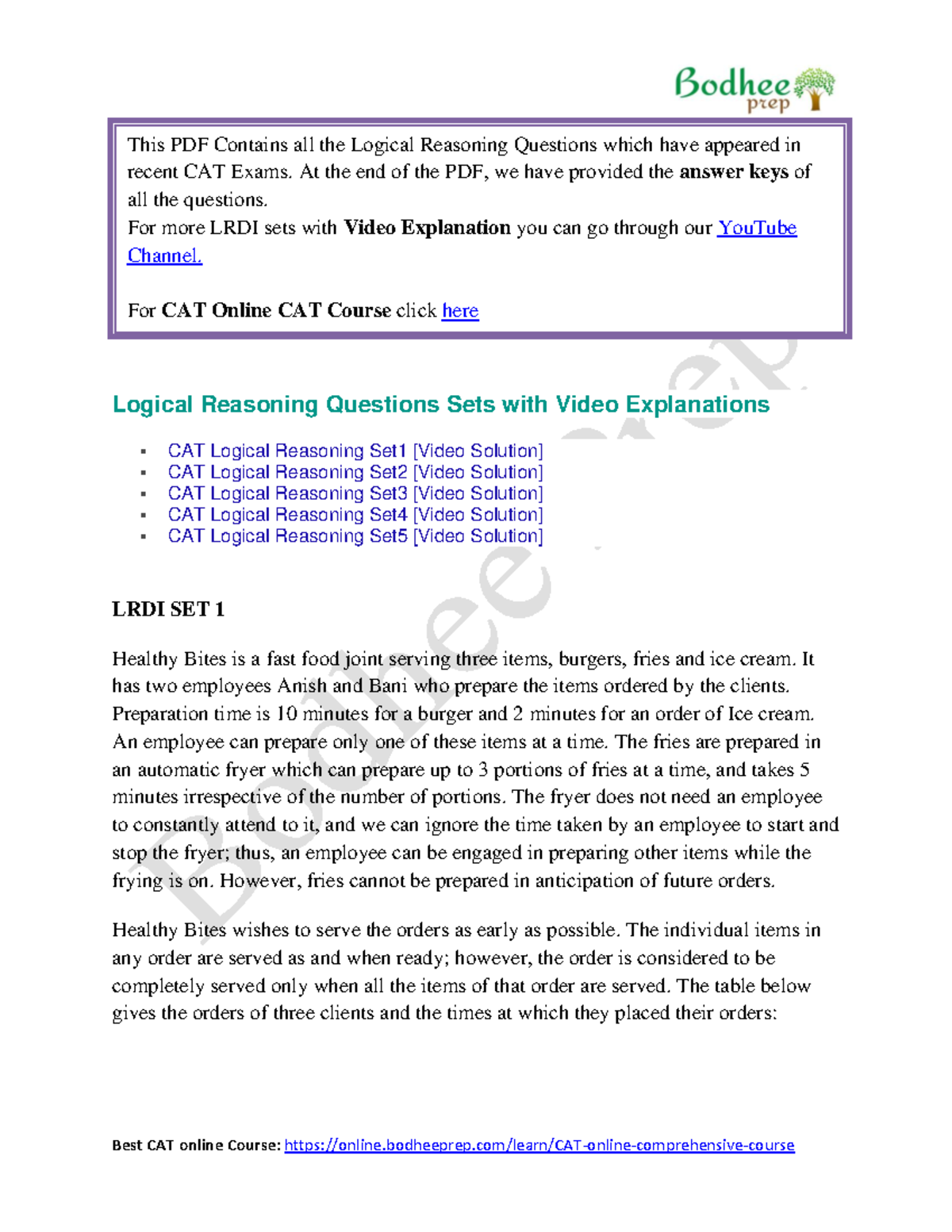 CAT Logical Reasoning Questions and Answer Logical Reasoning