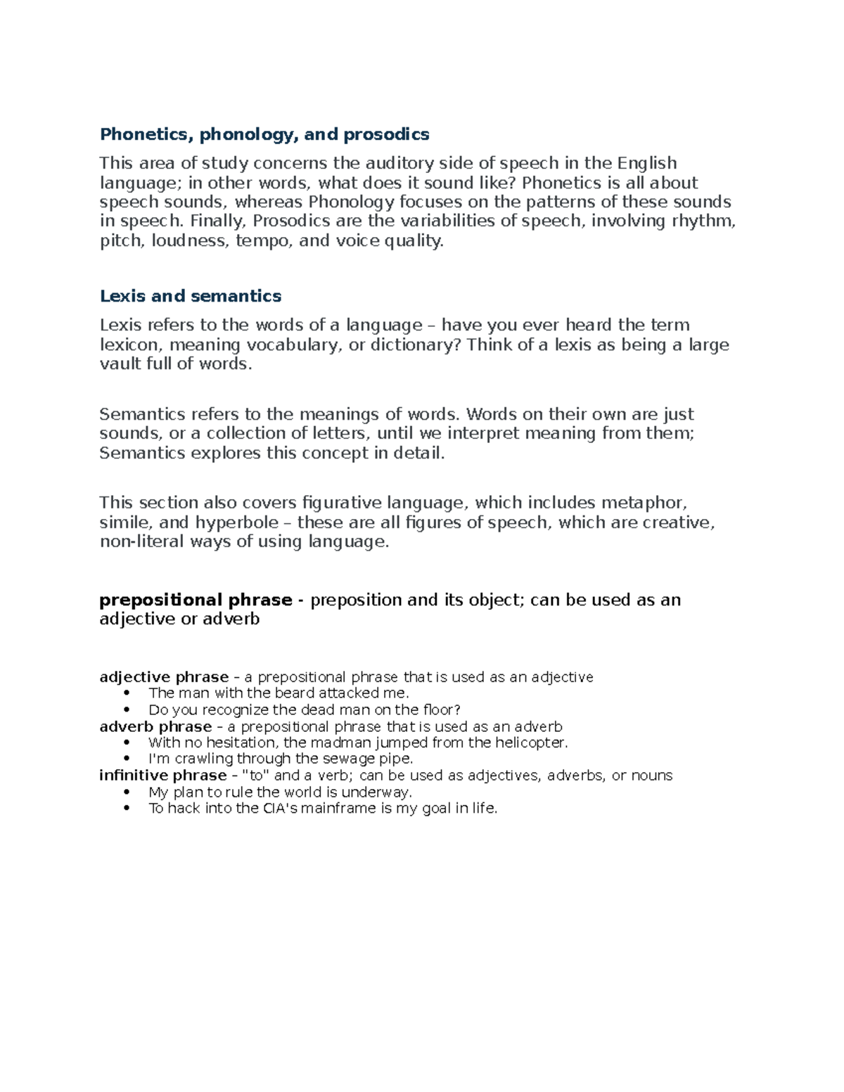 Document - Lecture notes - Phonetics, phonology, and prosodics This ...