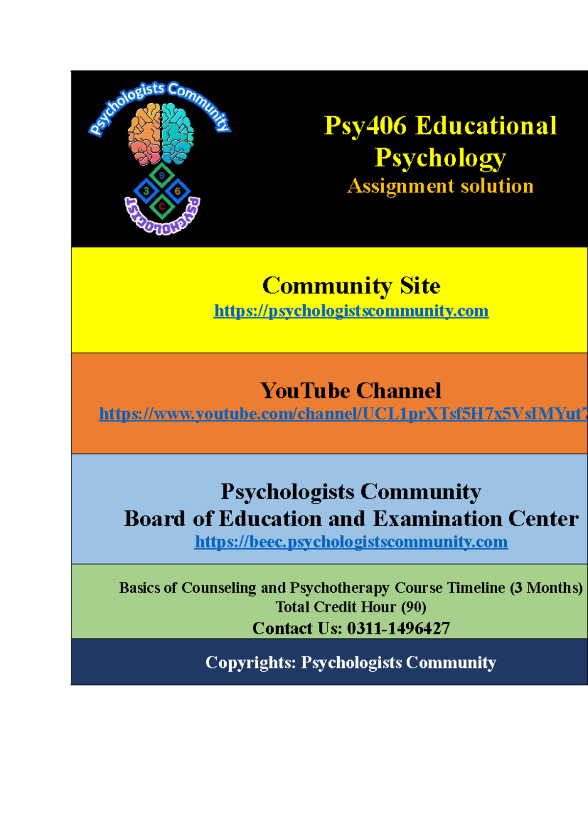 Psy406 Assignment Solution-1gy - Psy406 Educational Psychology ...