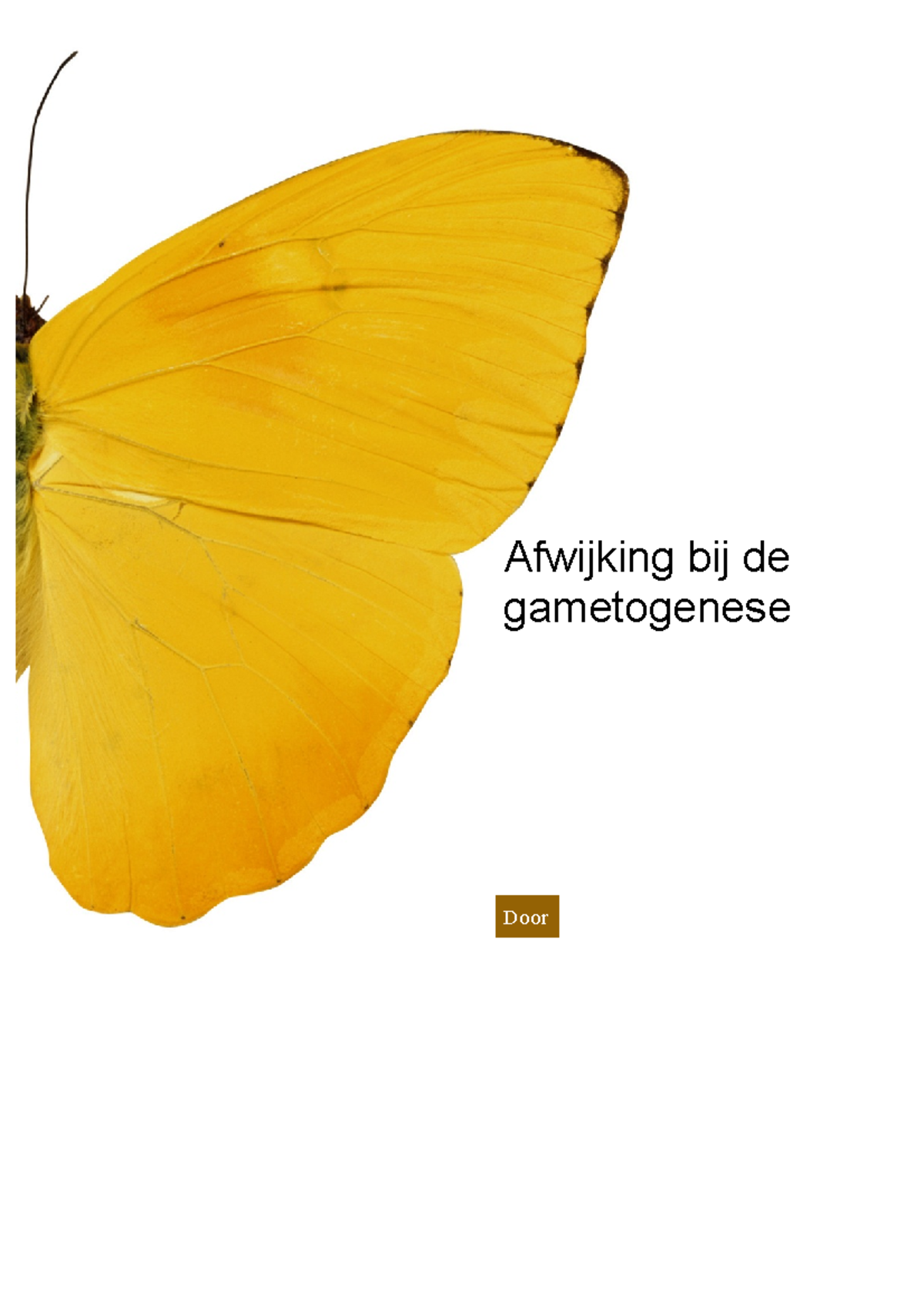 Afwijking Bij De Gametogenese - Afwijking Bij De Gametogenese Door ...