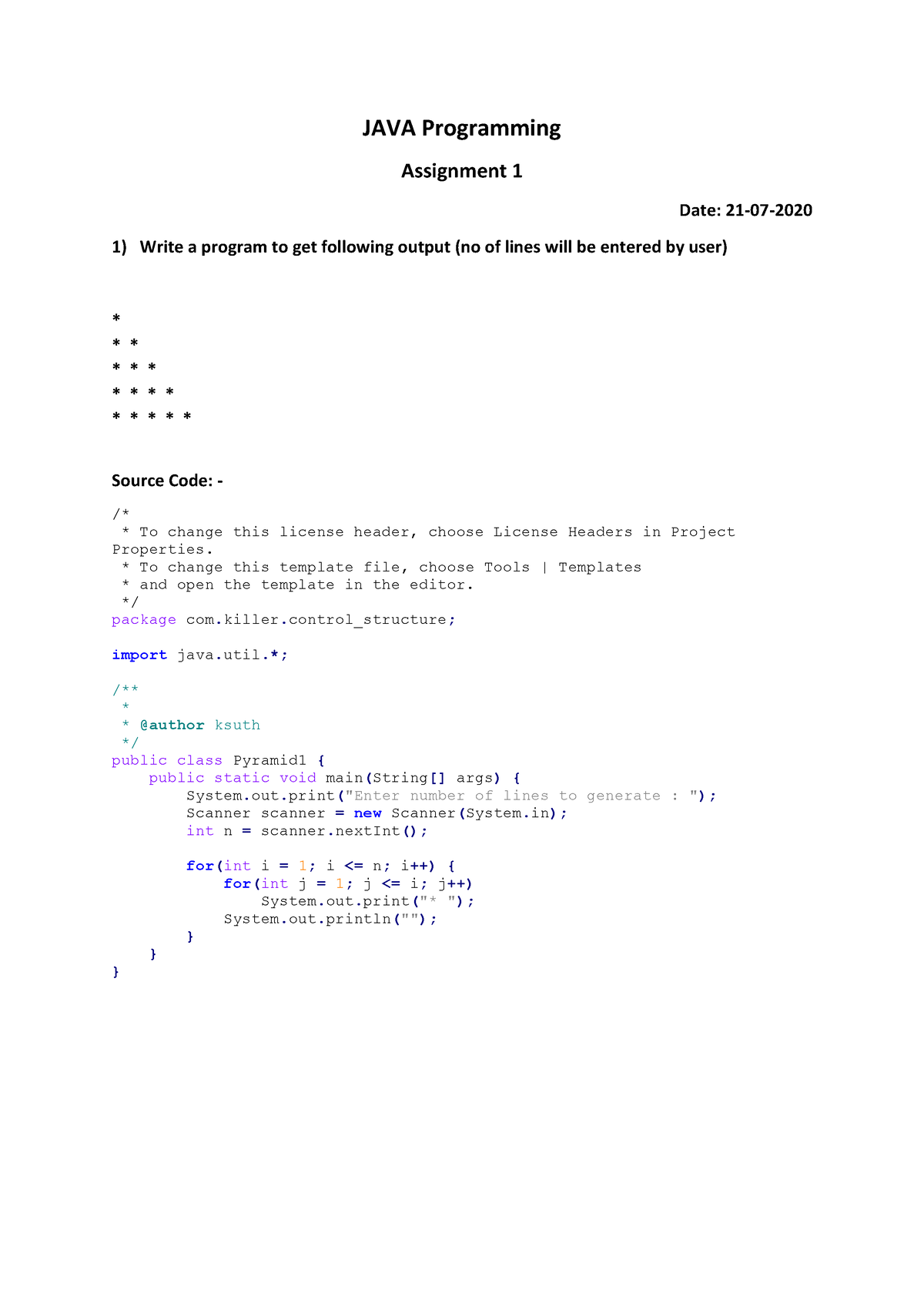 control tower java assignment