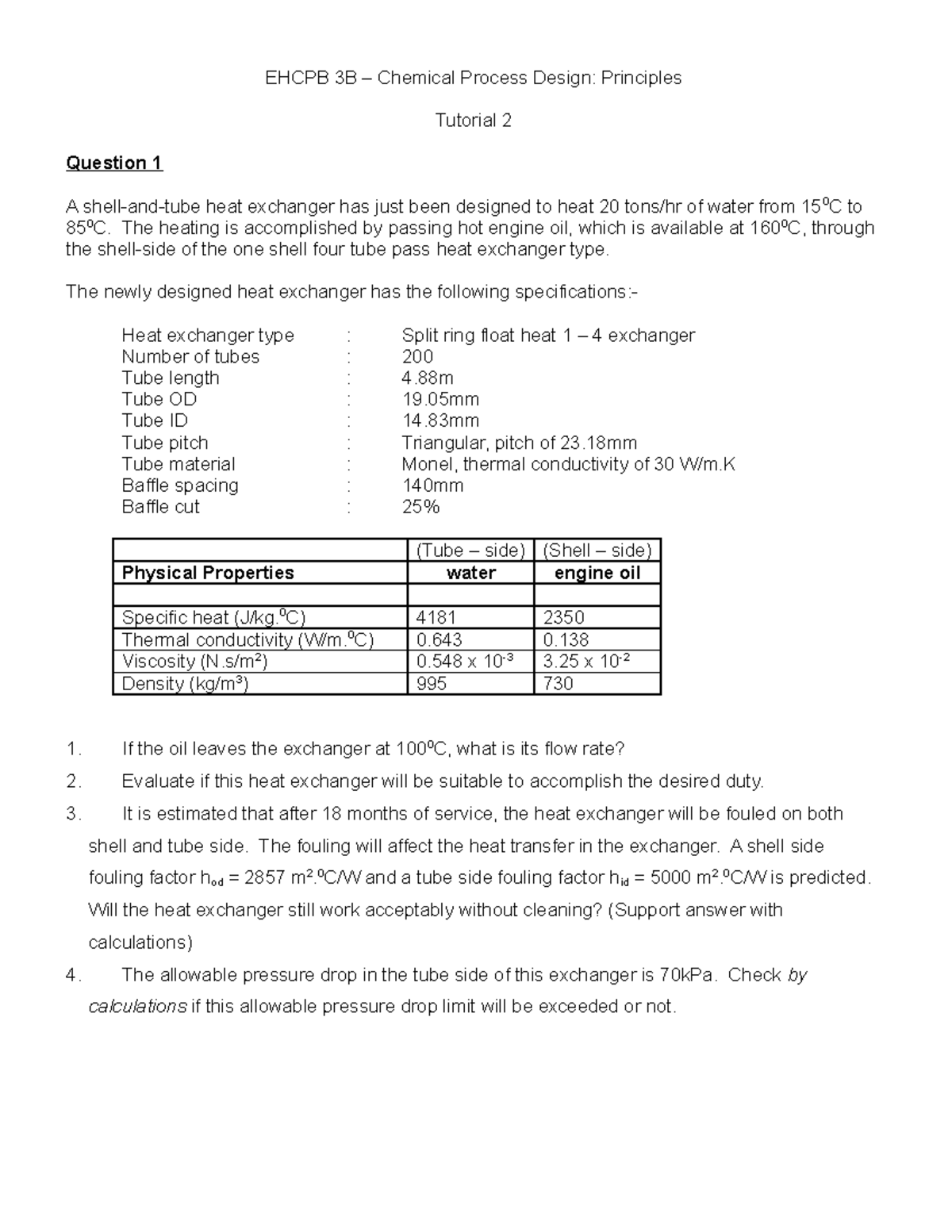 CPB+Tutorial+2+Heat+Exchanger 2 - EHCPB 3B – Chemical Process Design ...
