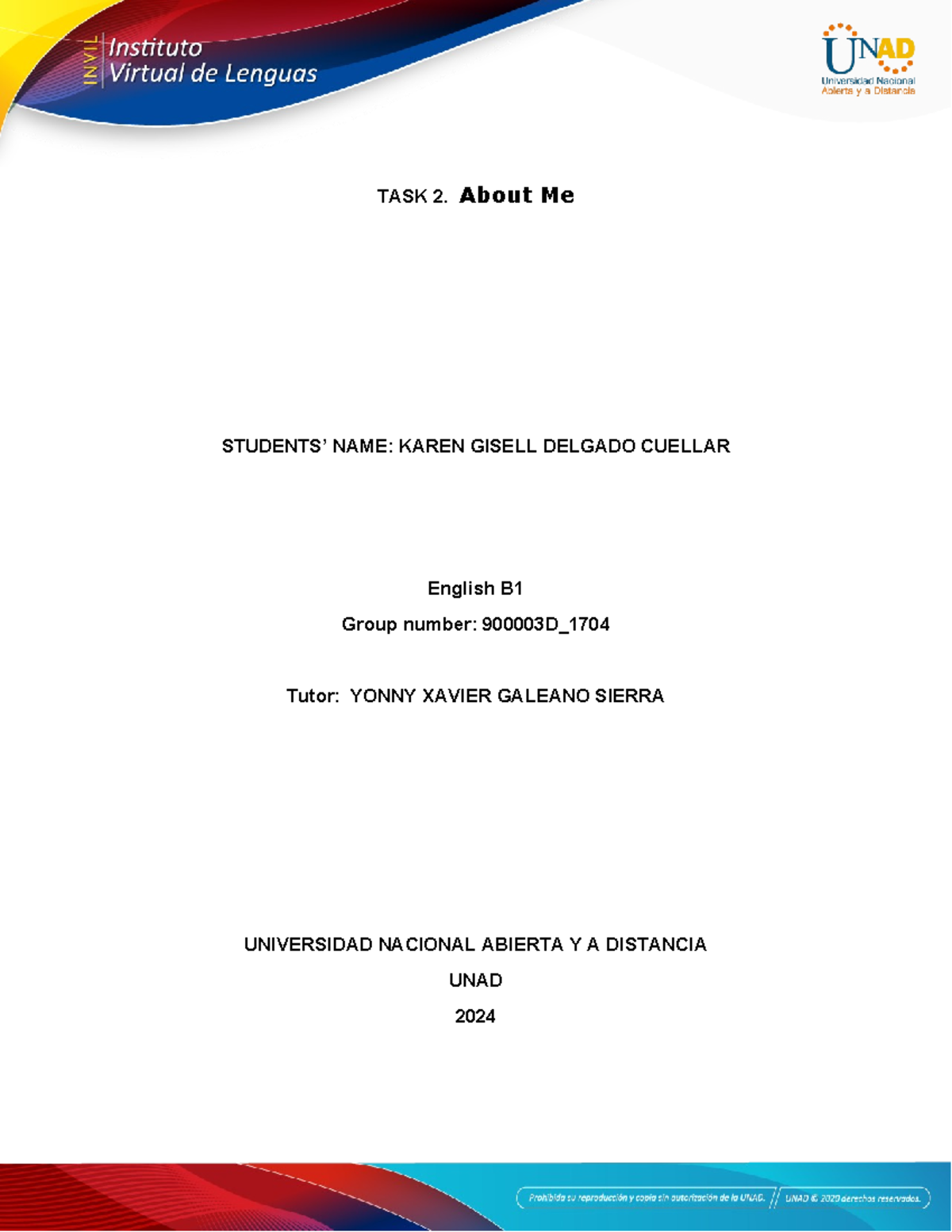 Annex 1 Template About me TASK 2. About Me STUDENTS’ NAME KAREN