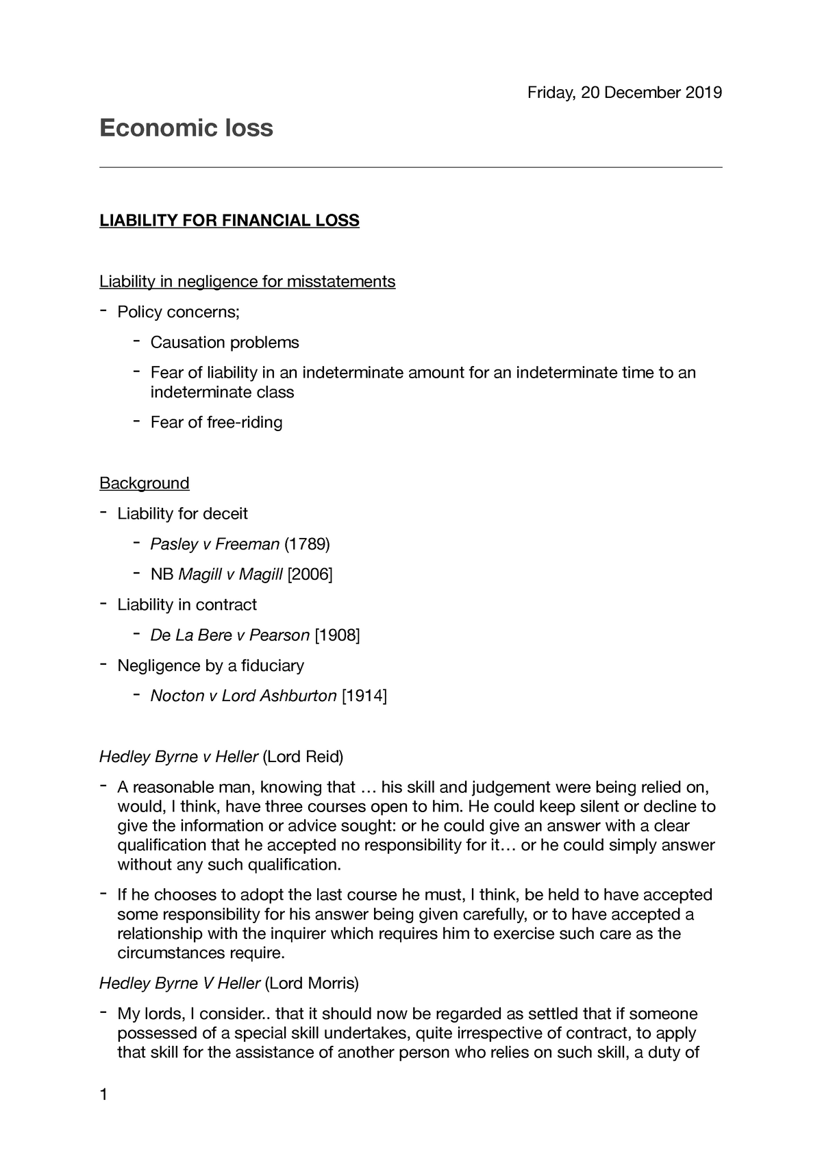 seminar-2-notes-economic-loss-seminar-2-economic-loss-hedley-byrne