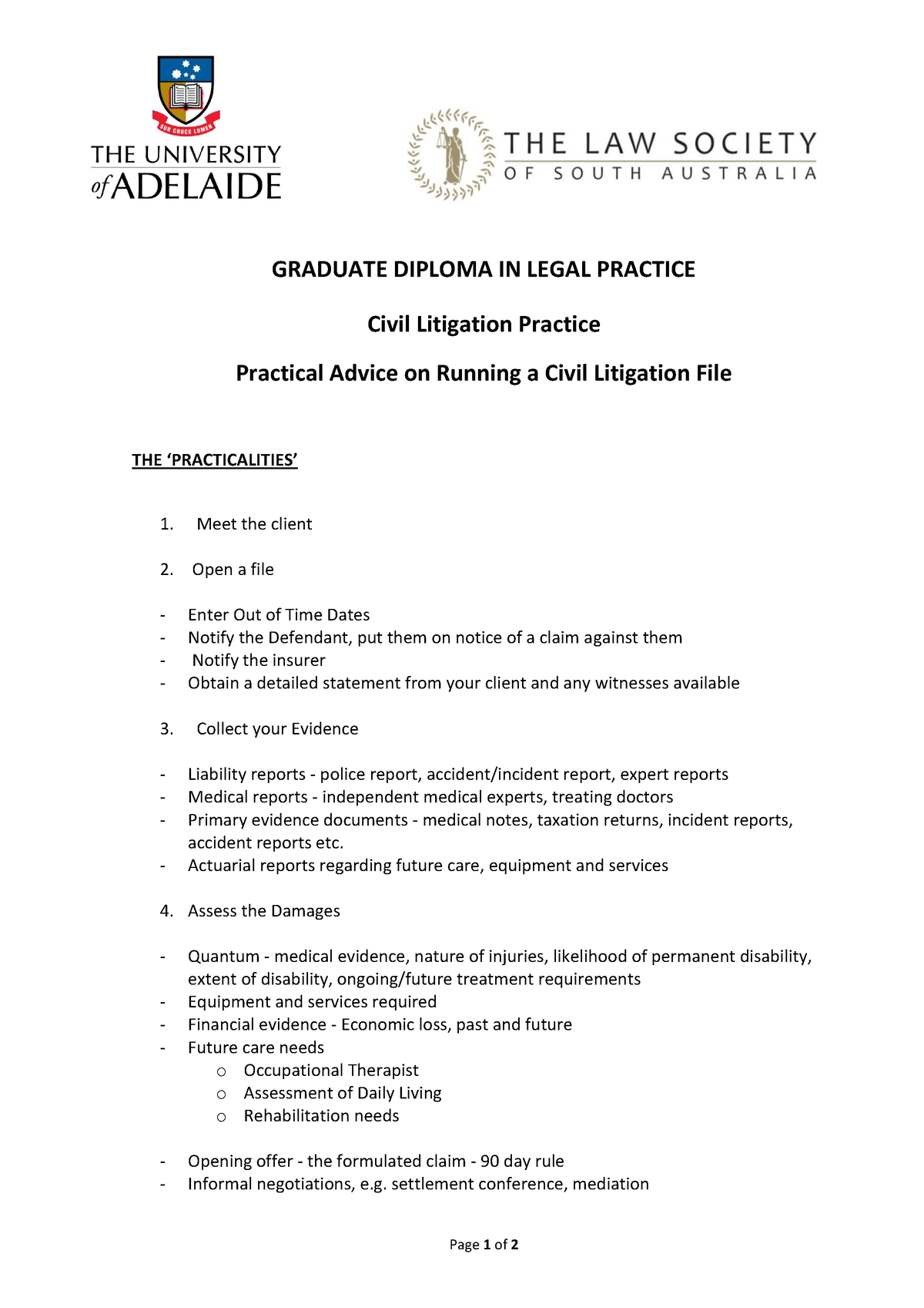 practical-advice-on-running-a-civil-litigation-file-page-1-of-2