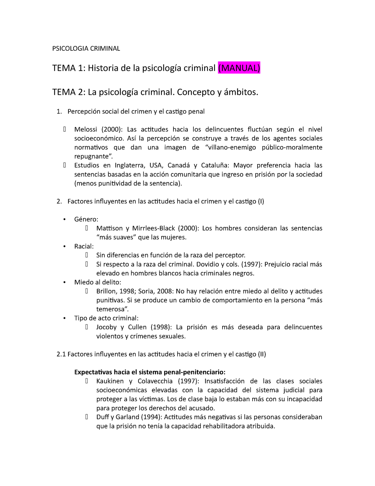 Psicologia Criminal T1 T5 Psicologia Criminal Tema 1 Historia De La Psicología Criminal 0897