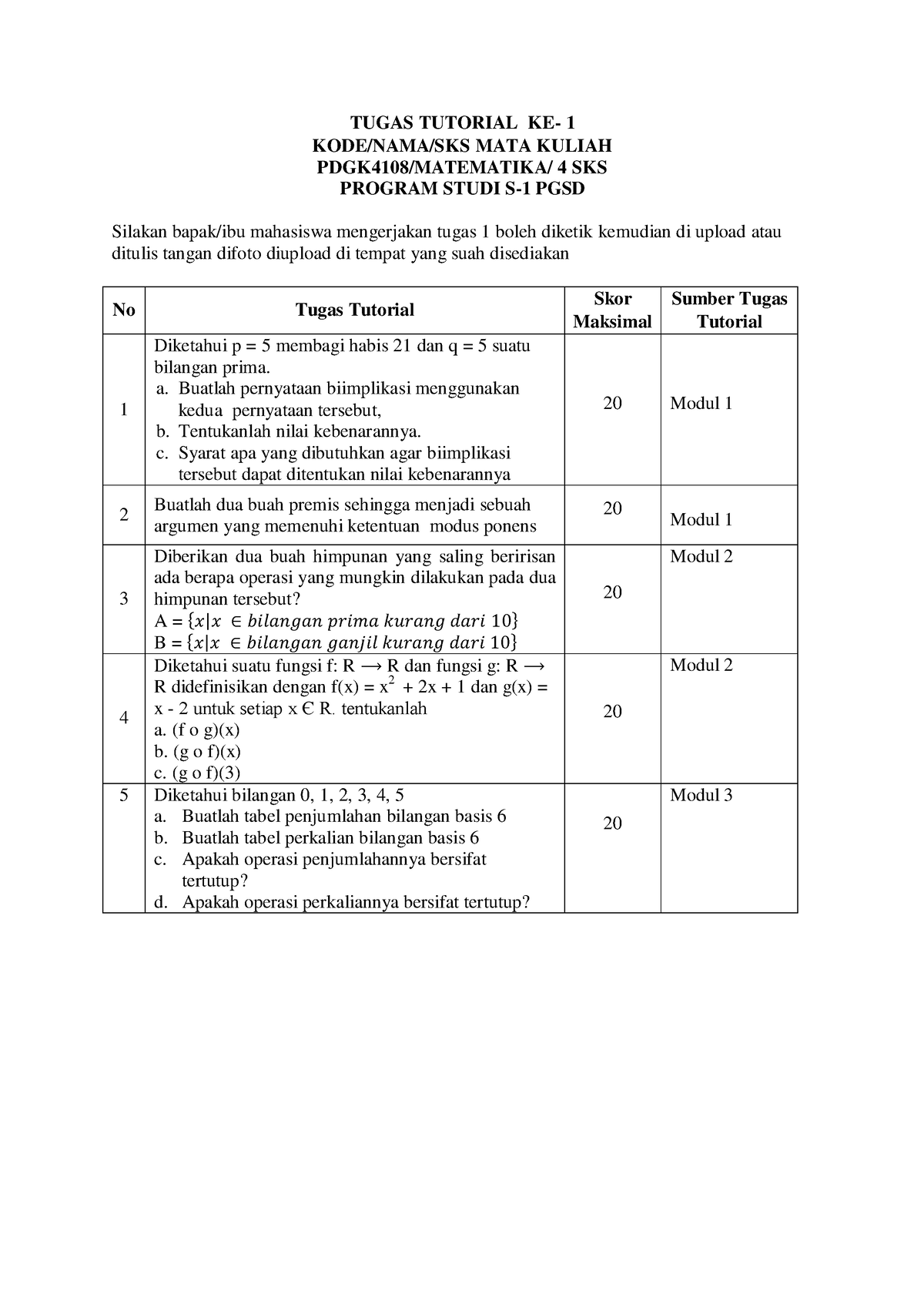 Tugas Tutorial KE 1 PDGK4108 - TUGAS TUTORIAL KE- 1 KODE/NAMA/SKS MATA ...