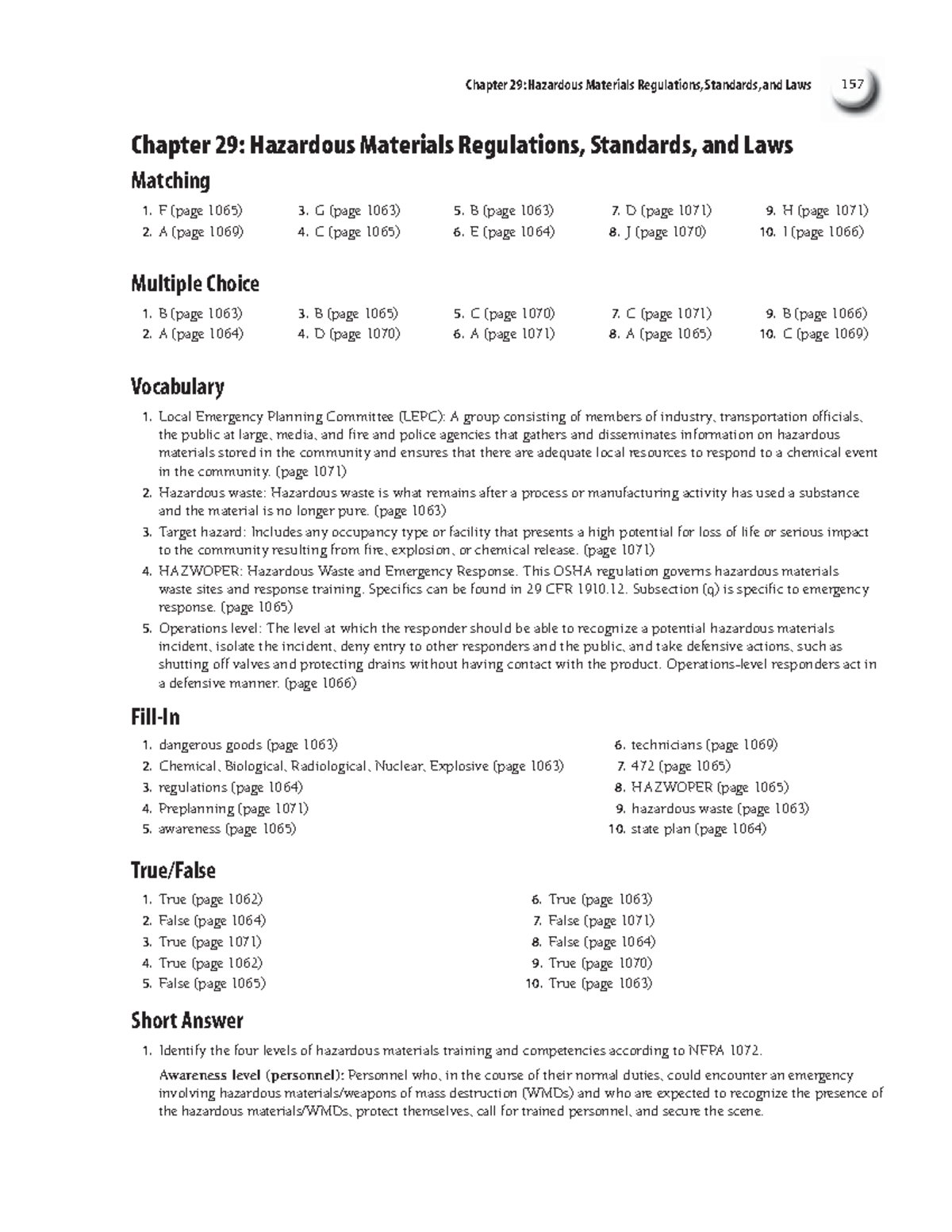 JB Ch 29 37 Hazmat J and B 4th ed answer key Chapter 29 Hazardous