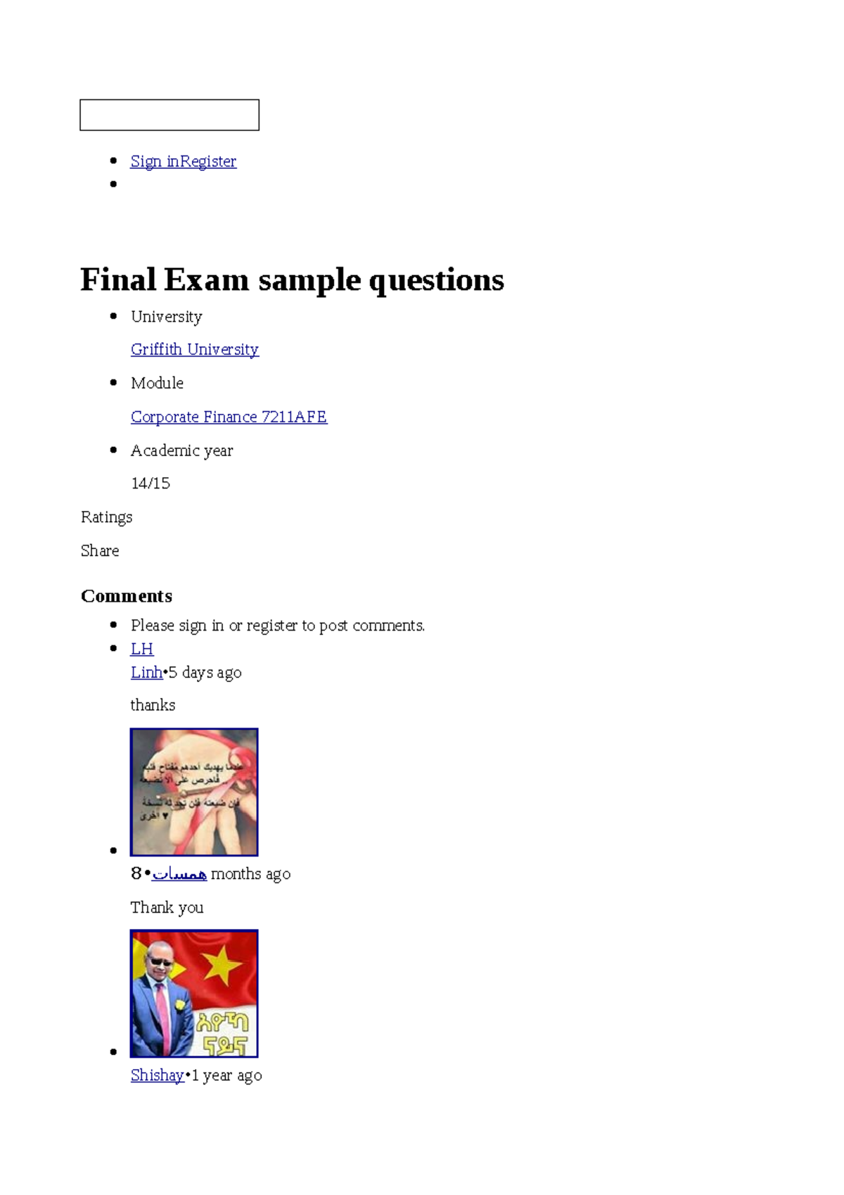 Exam 17 October 2017, questions and answers - Sign inRegister Final ...