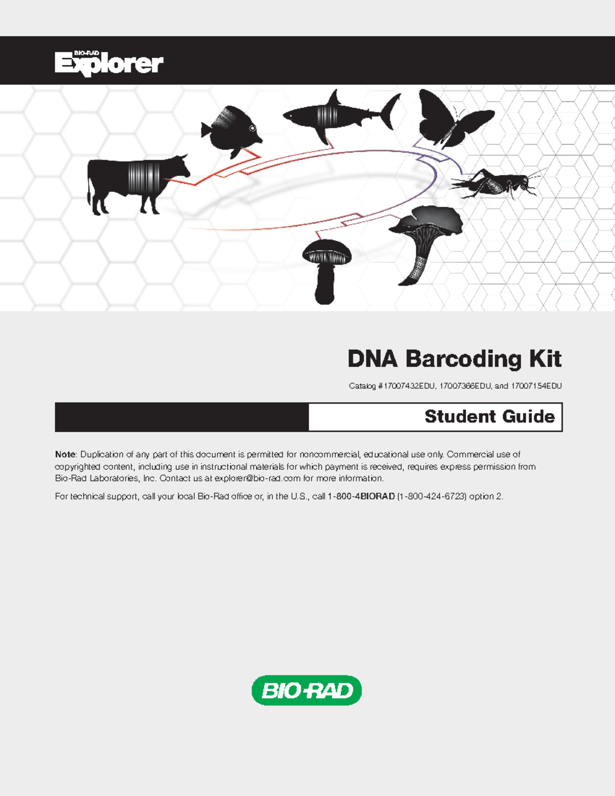 Student guide First lab report DNA Barcoding Kit Catalog