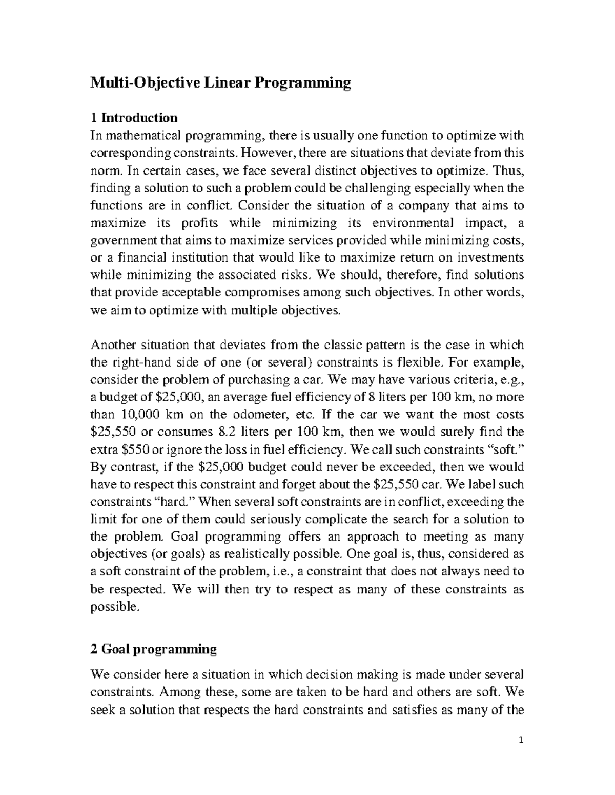 2604-Lecture Notes-S8 - Multi-Objective Linear Programming 1 ...